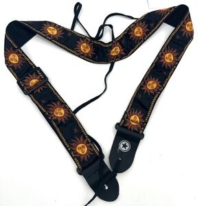 Road Runner 2" Guitar Strap Sun Celestial Stars‎ Black